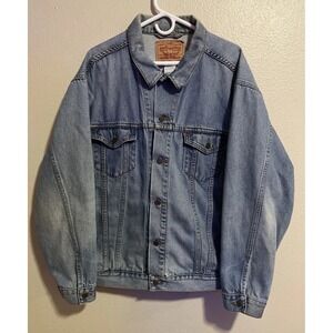 Men's Levi Denim Jean Trucker Jacket VTG, Strauss Standard Coat Size XXL.  J444